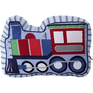Train Shaped Quilted Decorative Pillows for Boys Room Décor