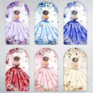 Floral Gown Arch Backdrop Cover for Luxury Wedding Events