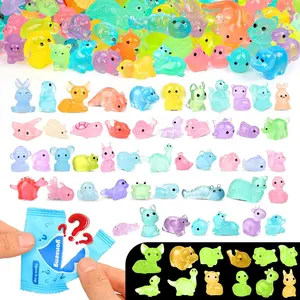 150 Pcs Mystery Bag Mini Resin Animals Glow in The Dark Surprise Blind Bag Party Favors Animal Resin Models for Fairy Garden Random Design Cute