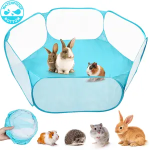 Small Animal Cage Tent, Hamster Pet Playpen, Guinea Pig Cage Yard, Waterproof Foldable Outdoor/Indoor Pop Open Exercise Fence, Yard Fence for Baby Chicken Hedgehogs
