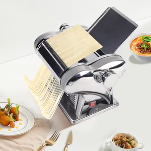 Electric Pasta Maker - 135 Watts, 410 Stainless Steel, Double Knife, 8 Thickness Adjustments, Easy to Clean, Healthy Pasta, Spaghetti Kitchen Cooking Accessories Kitchen Gadgets