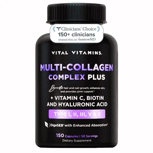 Multi Collagen Complex Plus - with Biotin, Hyaluronic Acid, Vitamin C - Type I, II, III, V, X - for Women & Men - Hair, Skin, Nails Beauty Complex - 1