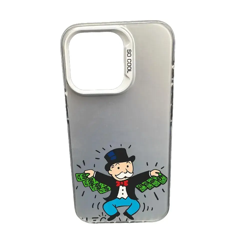 Monopoly-Themed Hyperrealism Glam Silver Smartphone Casing - Waterproof Protective Mobile Phone Accessory, Multi-Model Compatible with iPhone 17/16/15/14/13, Unique Birthday Gift, Accessories, Elegant