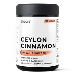 True Ceylon Cinnamon 1500mg Supplement - 120 Capsules - Non-GMO Gluten Free