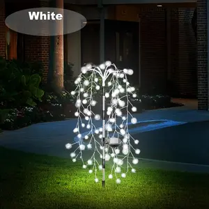 1pc 8 modes solar copper wire firecracker lights - automatic on/off, Outside Lights, outdoor festival decoration lights, suitable for garden, terrace, holiday party decoration, Solar Patio Lights