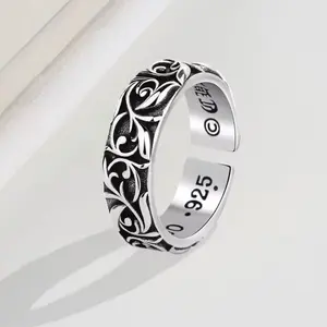 jewellery Textured Geometric Rings Simple Retro Men's