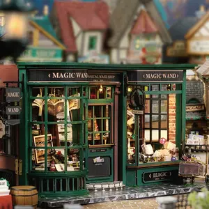 Mini Magic House Model Kit F-032, Handcrafted Wooden Materials DIY Puzzle Toy with LED Lights, Handmade Crafts, Creative Home Decor Gift for Hobbyists DIY Enthusiasts, Kids & Adults, Handmade Gifts
