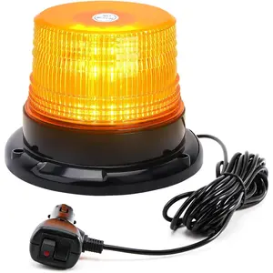Amber Beacon Strobe Light with Magnetic Base, 12-24V Warning Safety Flash Emergency Mini Light Bar Suitable for Trucks Vehicles Cars