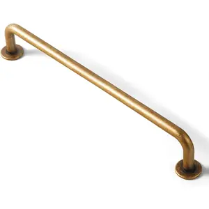 6 Pack Antique Brass Cabinet Handle Drawer Pulls, 7.56 Inch(192mm) c-c  Retro Brass Zinc Alloy Bar Pull Kitchen Hardware for Cupboard Furniture