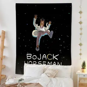 B-BoJack Funny H-Horsemans DIY Wall Tapestry Hanging Tarot Hippie Wall Rugs Dorm INS Home Decor 60X40 Colorful Decoration Starry Sky Pattern summerwins