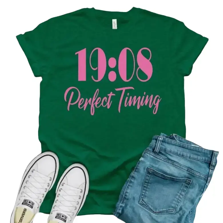 1908 Perfect Timing Unisex Sorority Tee • Crew Neck