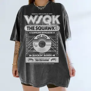 Stranger Things Vintage Radio The Squawk WSQK Comform Colors T-shirt