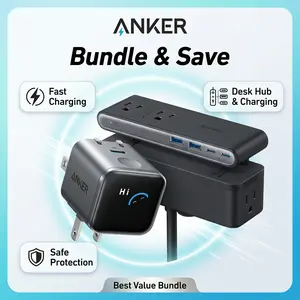 Anker Smart Display Charger, Anker Nano 45W Fast Charging USBC Charger with Smart Recognition, Built-In Care Mode, Compact with 180° Foldable Plug+Anker Nano Power Strip, Desk Clamp with 1500J Surge Protection,5 ft Extension Cord, tiktokshopspr