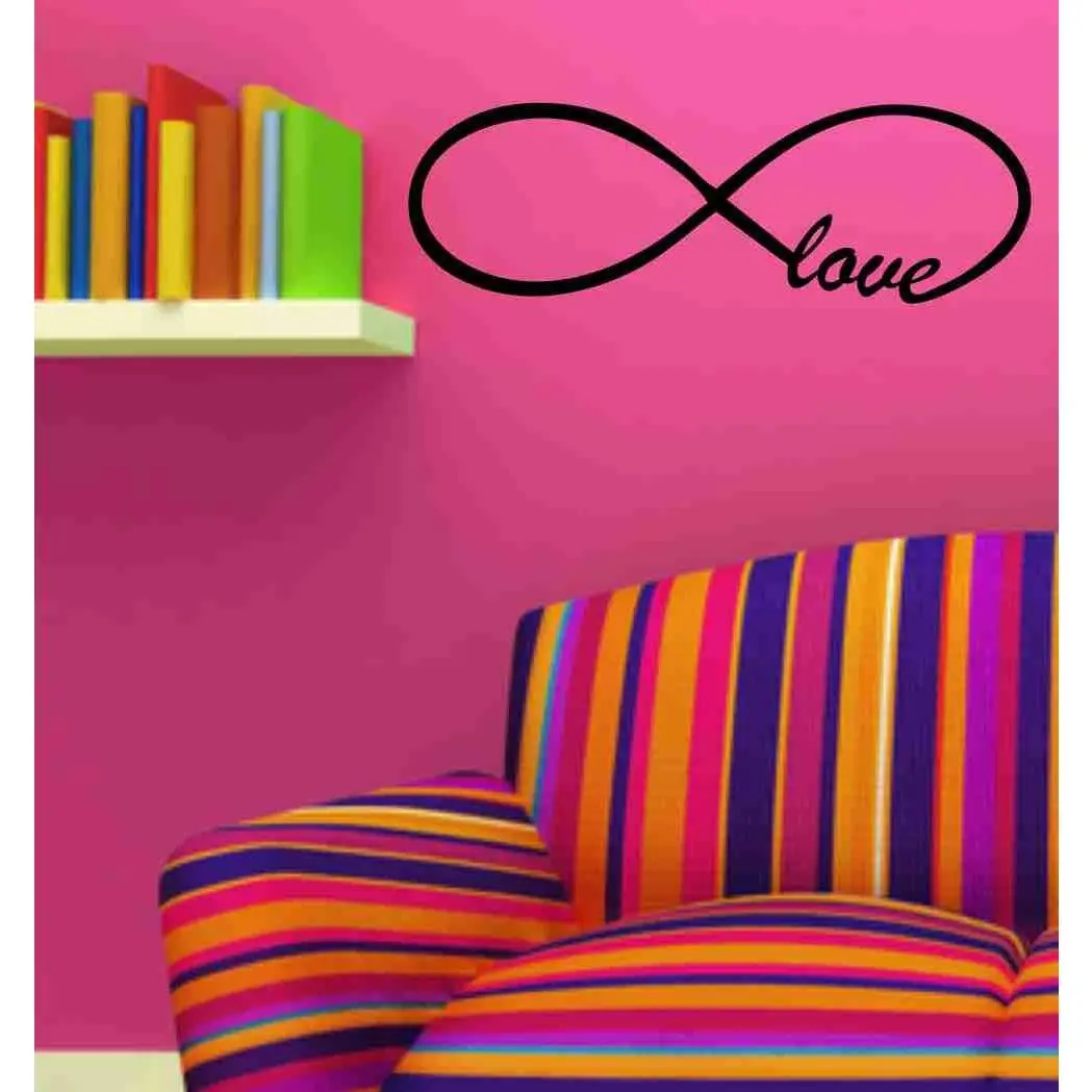 Dabbledown Love Forever Infinity Wall Decal Sticker Family Art Graphic Home Decor Mural Decal Sticker Famous Quotes