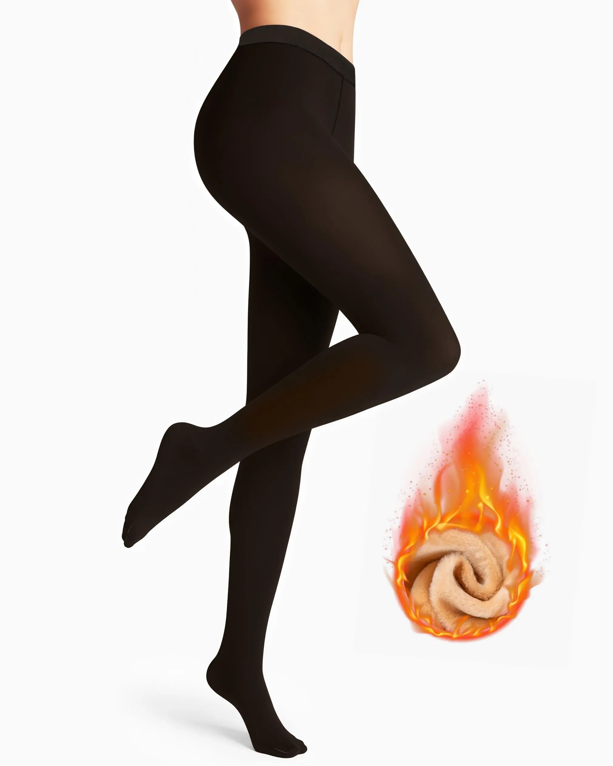 THE ORIGINAL! 5 SHADES Magic Fleece Lined Leggings - Closed Foot, Plus Size, Light to Brown Fur, Sizes S-3XL, Versatile Women's Tights