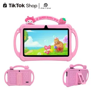 [New Arrivals] PRITOM Kids Tablet 7 inch Android 13 IPS HD Screen with Protective Case Parental Control Dual Cameras Pre Installed Educational Apps Ideal for Boys Girls Pink Blue Kids Gift MothersDay Gift summervibes