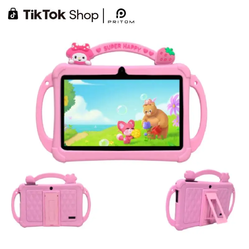 [SummerFinds] PRITOM Kids Tablet 7 inch Android 13 IPS HD Screen with Protective Case Parental Control Dual Cameras Pre Installed Educational Apps Ideal for Boys Girls Pink Blue Best Kids Gift #DealsForYouDays