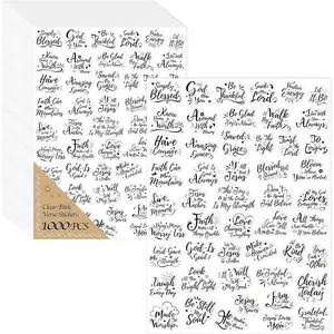 1000 count  Verse Stickers, Clear Inspirational Pray Stickers Encouraging Scripture   Christian Religious Faith Labels for Scrapbooks Bottles Computer Planner Diary Album  Adults