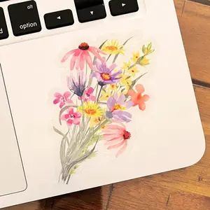 Transparent Wildflower Bunch Sticker, Clear Wildflowers Stickers, Colorful Wildflowers, Transparent Flowers