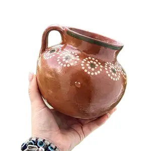 Olla Frijolera De Barro Pot 250mL Cookware Clay Mexican Smooth Rustic Traditional Classic