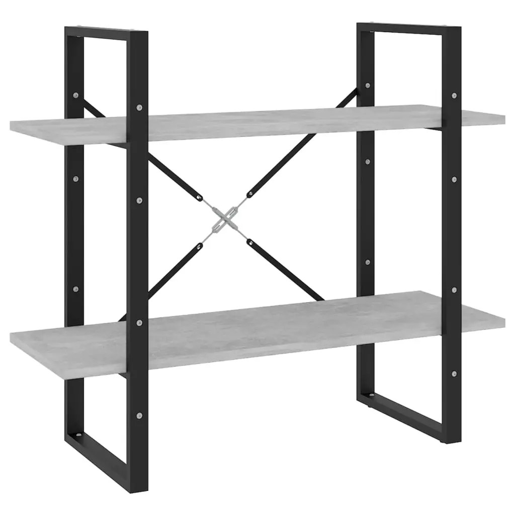 vidaXL Bookshelf, 2-Tier Book Cabinet Bookcase, Wall Bookshelf for Living Room, Shelving Unit, Modern Style, Sonoma Oak Engineered Wood 806451