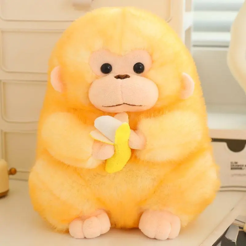 Kawaii Fairy Golden Monkey Stuffed Animal Plushie - Non-Woven Huggable Banana-Holding Pillow, 23-40cm Unisex Nature-Themed Lovely Birthday Gift, Stuffed Animals, Plushies