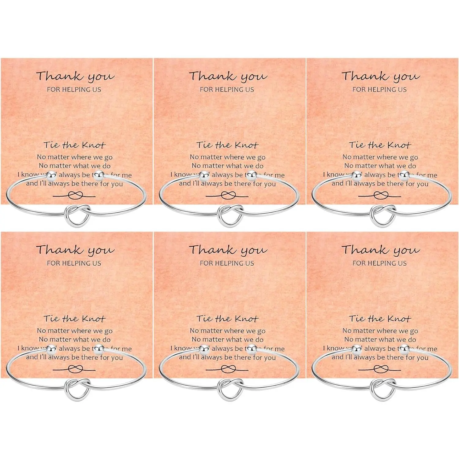 Women's Modern Synthetic Tie The Knot Bracelet - 4/6 Pcs Elegant Jewelry Bracelet, Multiple Packs Wedding Gift for Bridesmaid, Maid of Honor, Bridesmaid Proposal Gifts