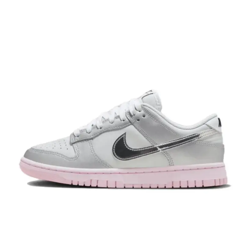 Nike Dunk Low LX Metallic Silver Pink Foam Women’s Perfect Lifestyle Fashion Footwear Sneakers Walking Shoe Girl, Shoes, Casual Sneaker Trainer, Everyday Casual Sneakers