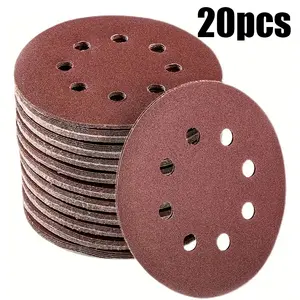20pcs 7 Inch 8 Hole Sanding Discs, 180mm Hook-And-Loop Abrasive Wheels for Electric Drywall Sander Polisher, Grit 60/80/100/120/150/180/240/320/400/600, Tool Accessories
