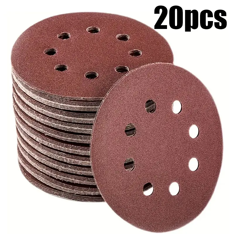 20pcs 7 Inch 8 Hole Sanding Discs, 180mm Hook-And-Loop Abrasive Wheels for Electric Drywall Sander Polisher, Grit 60/80/100/120/150/180/240/320/400/600, Tool Accessories