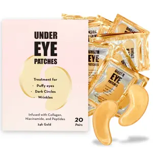 Elizabeth Mott Under Eye Patches with 24K Gold and Collagen, Pack of 20 Smooth Brightening Niacinamide Comfort