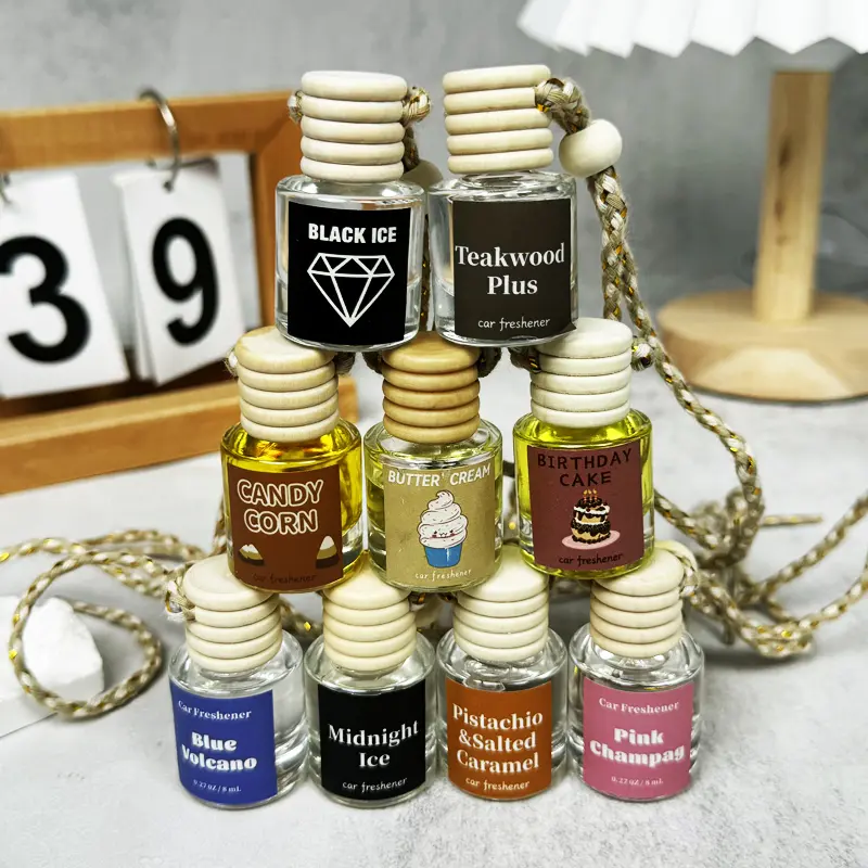 8ML Hanging Scent Oil Diffuser, Natural Fruit Juicy Perfume, Long Lasting Fragrance, 3 Scents Car Air Freshener for Home & Car