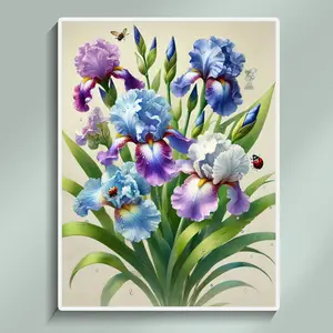 Diamond Painting Cross Stitch Kit Bright Colors Flower Butterfly Bee Lily Sunflower 5D Handmade Mosaic Craft Living Room Bedroom Wall Decor Home Leisure Gift