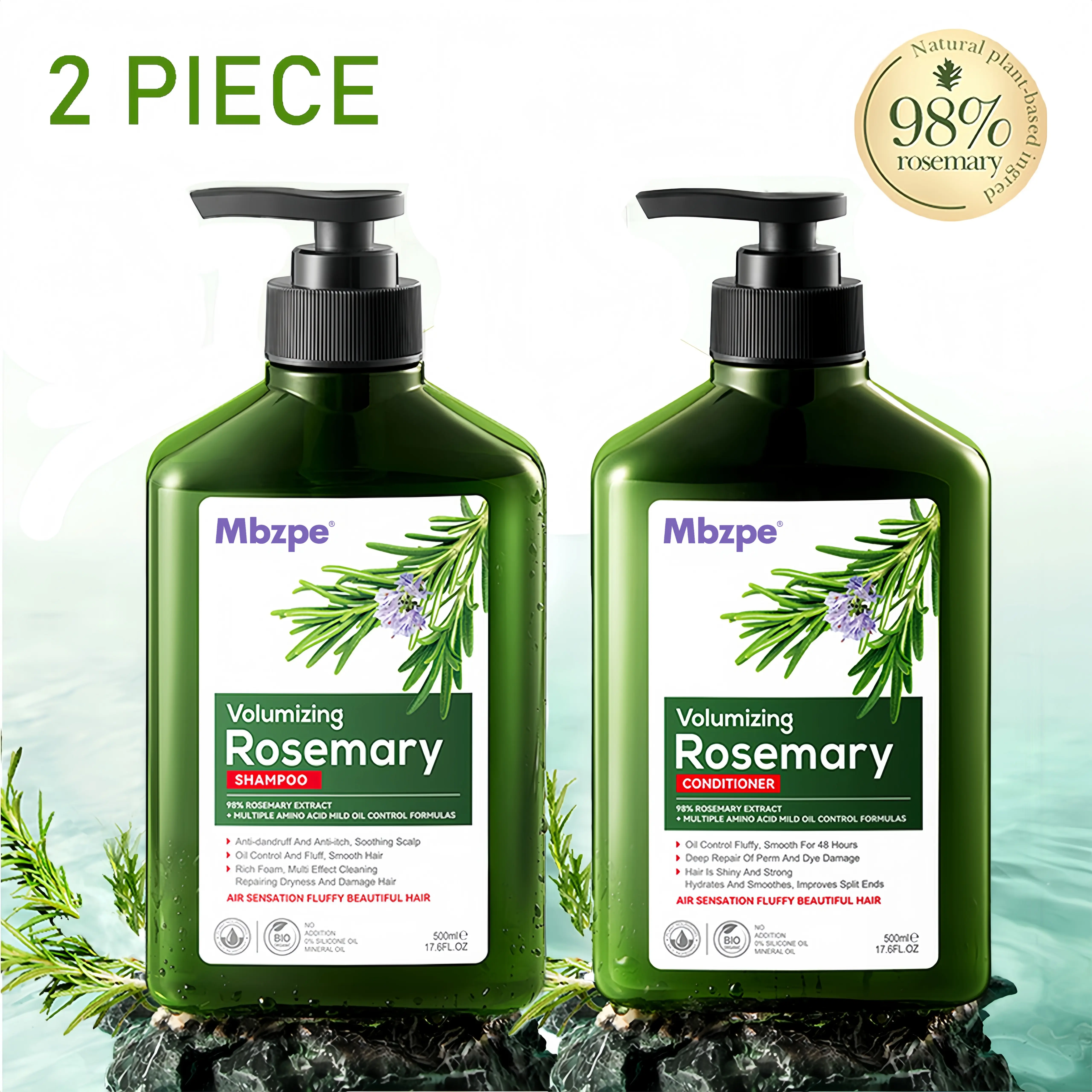 Rosemary & Biotin Shampoo & Conditoner Set- 98% rosemary natural plant-nased ingred Conditioning Restorative Nourishing Volumizing Shampoo for Men and Women - Revives Damaged Hair, Promotes Growth, Reduces Frizz & Hair Loss, Restores Shine & Smoothness