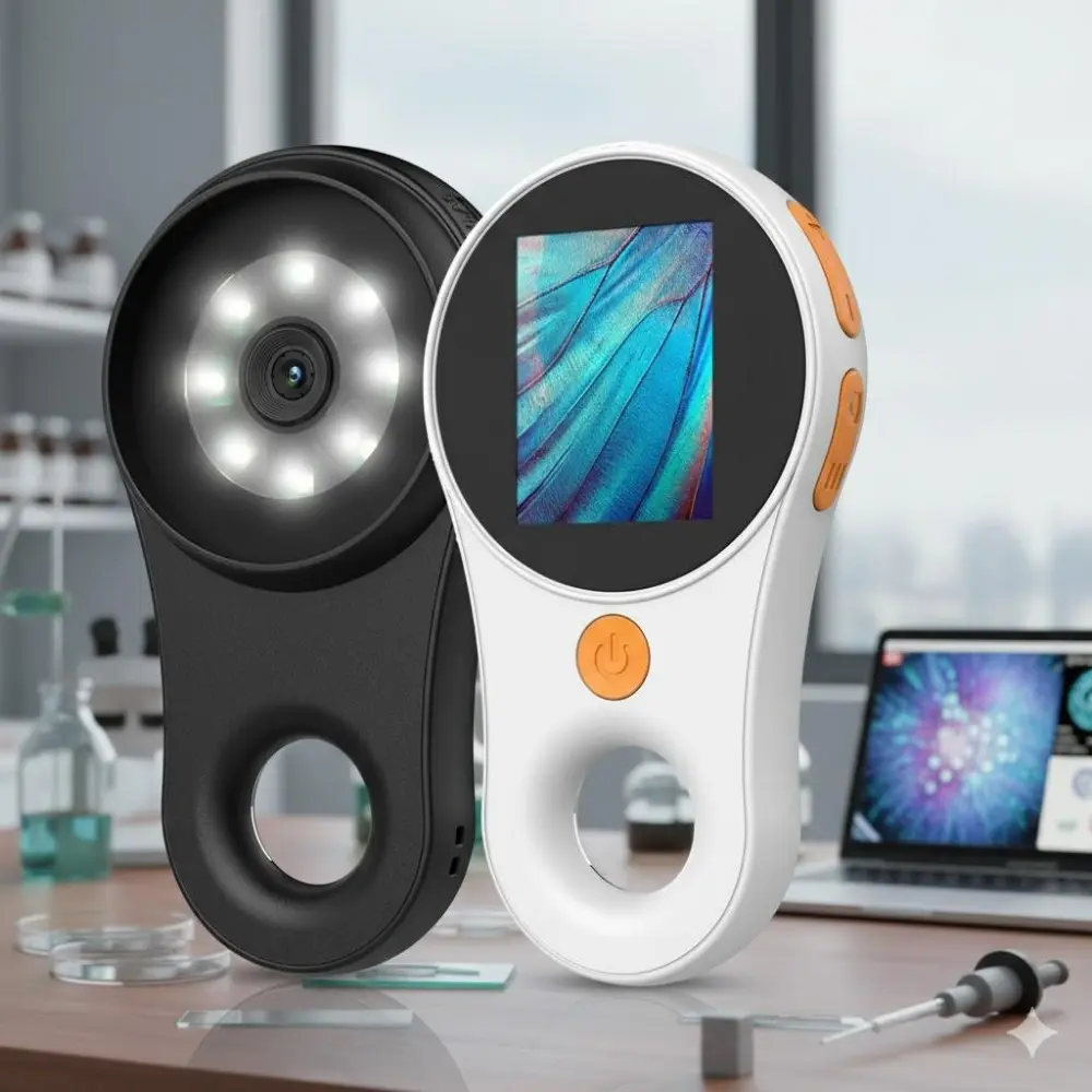 Professional HD Kids Digital Microscope, USB Quick-Charge Portable Science Explorer Tool, 50-500x Zoom Magnification for Education, Research, Macro Photography, Engineer Workshop Inspection, Dual Display on PC & Mobile, Multi-Scene Micro Analysis.