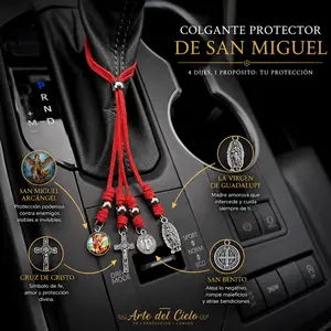 Unisex Saint Michael Archangel Faith Pendant with Traditional Artistry, Spiritual Charms, Healing & Spiritual Support on Red Cord