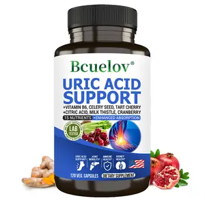 Bcuelov uric acid support health supplement,Supports liver health,Supports joint health,120 Capsuels
