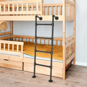 CNCEST 4-Step Carbon Steel Sturdy Portable Ladder - Adjustable, Modern, Wall-Mountable, Floor-Standing, Indoor-Use, Customizable Steps & Height for Lofts, Bunk Beds
