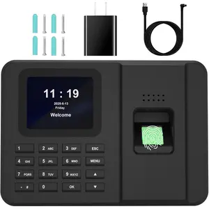 Fingerprint+PIN Time Clocks for Small Business Employees Clock in Clock Out Machine No Monthly Fee