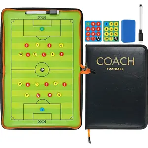 Soccer Coaching Board,  Soccer Tactics Strategy Board, Erasable Coaches Clipboard with  and Marker Pen,   Equipment for Teaching and  Plan