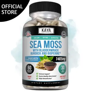 Kaya Naturals Sea Moss | Joint Supplement for Men and Women | with Burdock Root, Irish Moss, Bladderwrack, and BioPerine | for Joint Health and Immune Boost, 60 Count
