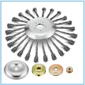 Gardening tools, rust removal, steel wire, grass wheel type, twisted wire weeding wheel, agricultural lawn mower, grass head, weeding head Unbreakable Steel Rotary Weed Trimmer Steel Wire Weed Trimmer Head Replacement Cordless Adjustable String Trimmer
