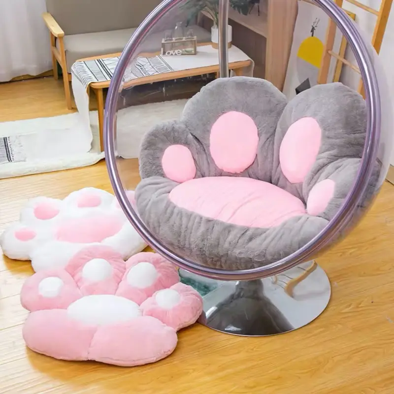 Cute Cat Paw Back Pillows Plush Chair Cushion for Home Sofa perfect for relaxation