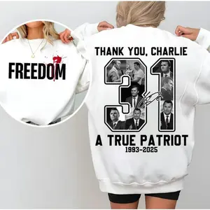 Freedom Quote, Thank you Charlie A True Patriot 1993-2025 Hoodie - Sweatshirt - Shirt, Just Because You Are Offended Doesn’t Mean You Are Right Tee, Inspirational Typography Shirt