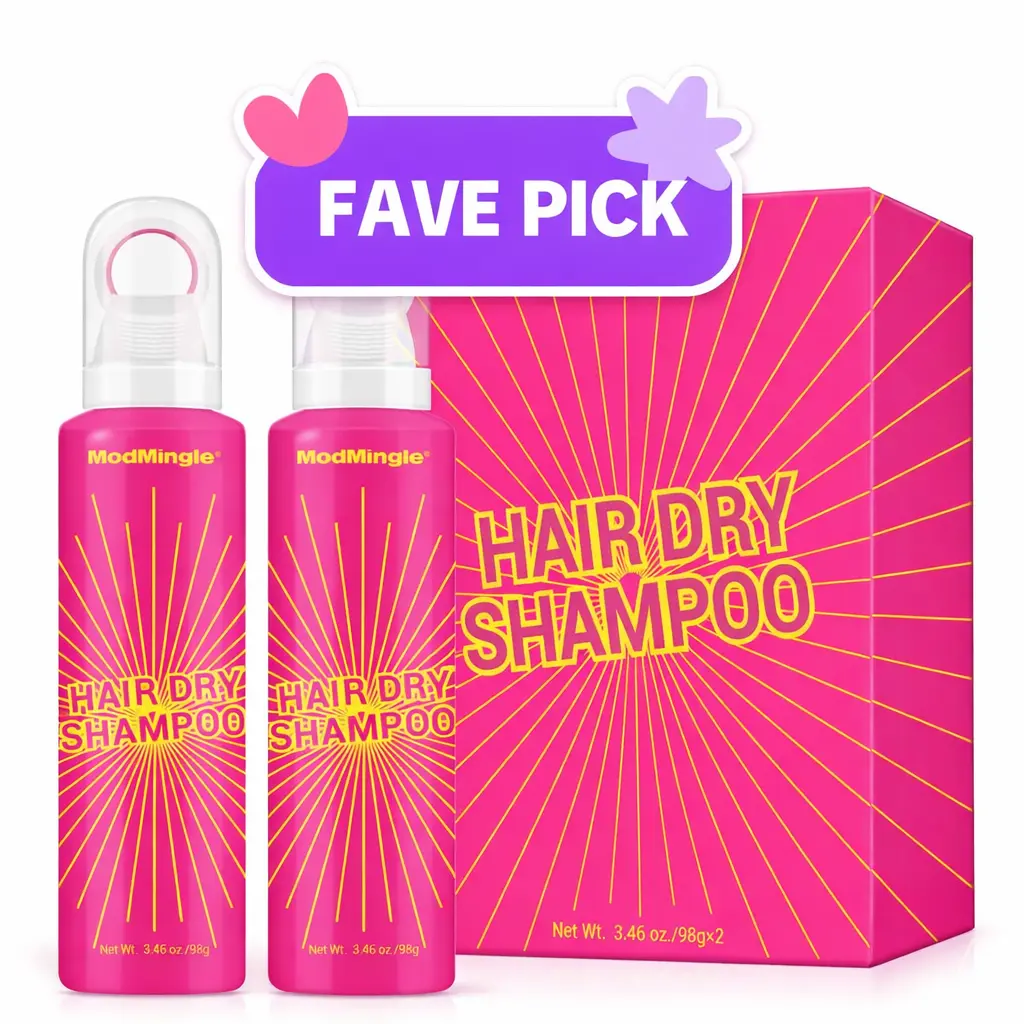 ModMingle Dry Shampoo, Invisible Volumizing Spray for Oily Hair, Instantly Absorbs Oil for a Smooth Finish, Travel Size Minis for Purse, 3.46 oz, 2 Pack, Hair Products, Beauty Products
