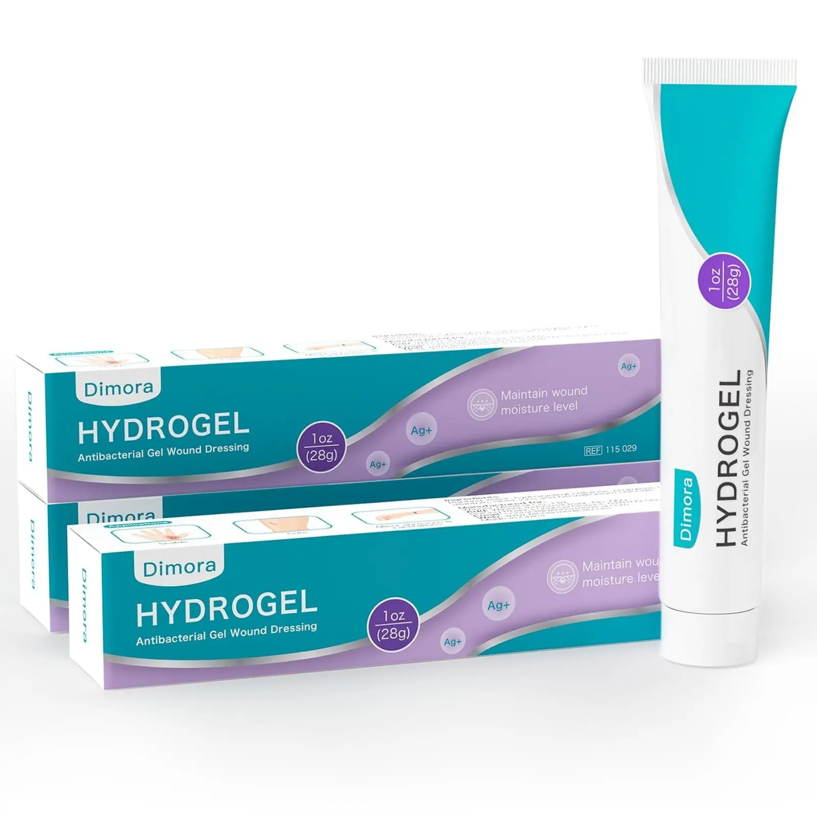 Dimora Silver Hydrogel Antibacterial Gel Wound Dressing, Multipurpose Antiseptic Burn Care First Aid Ointment for Soothing, Minor Abrasions, Cuts, Lacerations