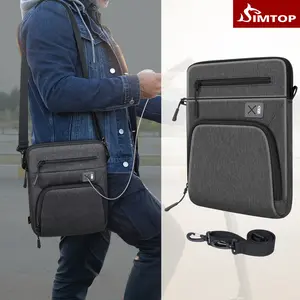 12.9'' Tablet Bag, 360° Protective Carrying Case with Shoulder Strap, Compatible with iPad Pro 12.9 M4/M2/M1, Air M2 2024, Galaxy Tab S9+/S8+ 12.4 - Dark Gray