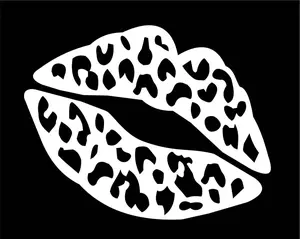 cheetah leopard lips mouth vinyl decal sticker 5"