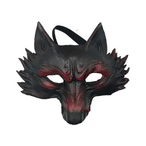 Fashionable Half Face Werewolf Mask, Leather Scary Horror Wolf Costume for Adult Halloween Party, Cosplay & Makeup Events