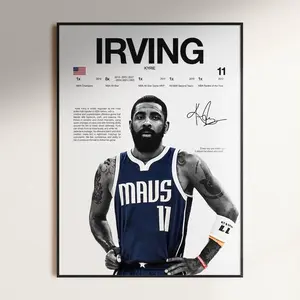 Kyrie Irving Poster,  Wall Print, Basketball   Poster Print, Sports Decor, Dallas Mavericks Poster, Basketball Gift (No Frame)